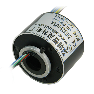 Precious Metal: Gold-Gold Hollow Slip Ring Hole Diameter 25mm 10 Circuits 5A Slip Ring For Pedestal Cranes Indexing /Rotary Tables Pneumatic Swivels